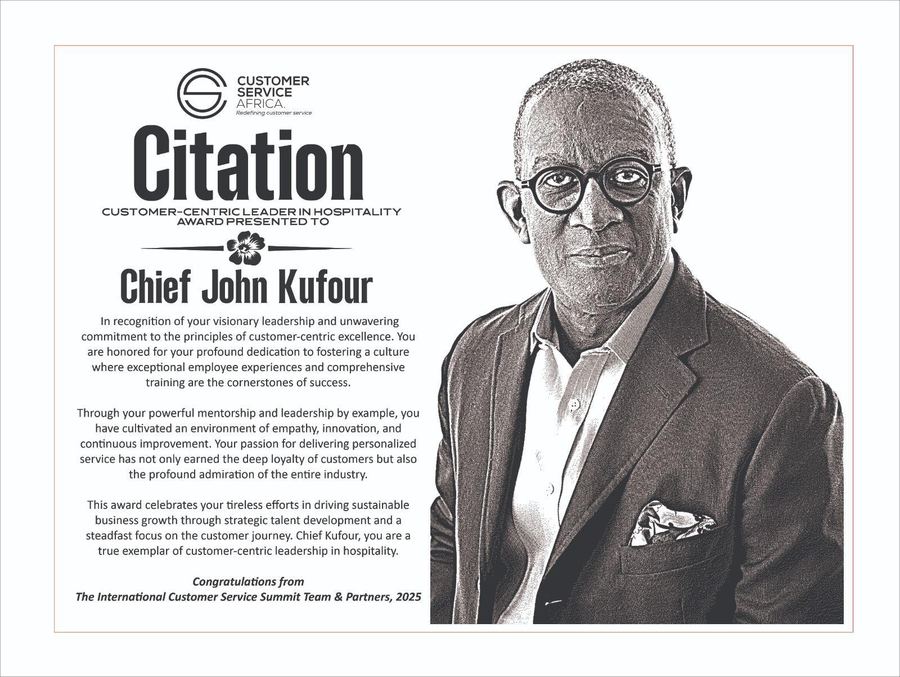 Citation presented to Chief John Kufour