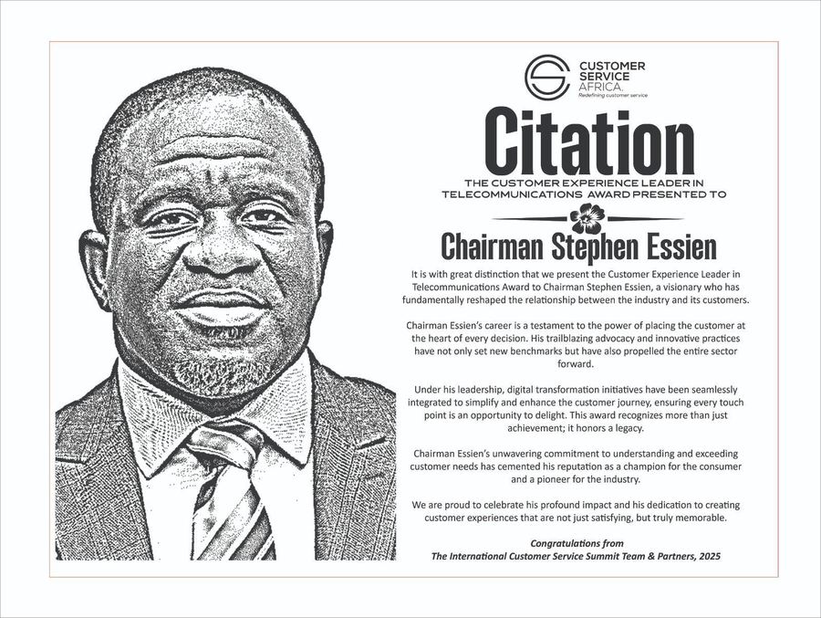 Citation presented to Chairman Stephen Essien