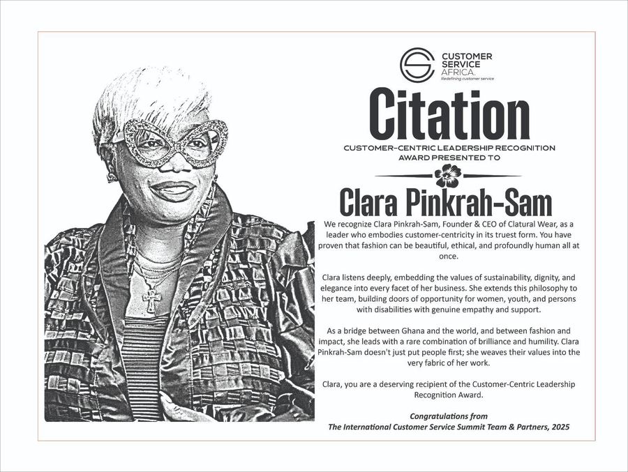 Citation presented to Clara Pinkrah-Sam